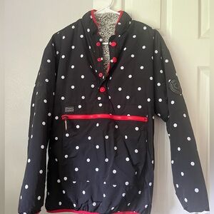 Simply Southern Women's Sharpa lined Black with white polka-dot size Small